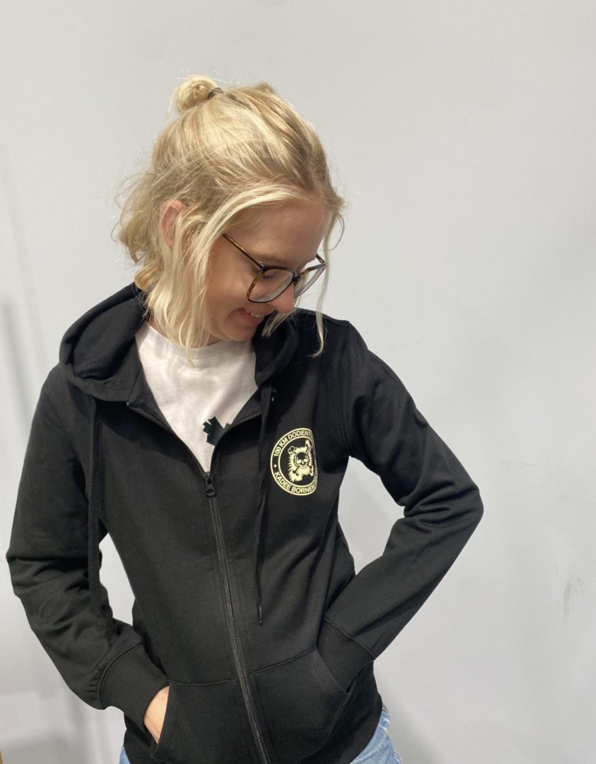 Sweater met rits en capuchon - unisex - logo vooraan en achteraan